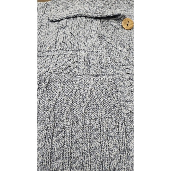 Shannon Woolen Mills Sweater Women's XS Cardigan Shawl 100% Wool Blue Knit‎ - Picture 9 of 12